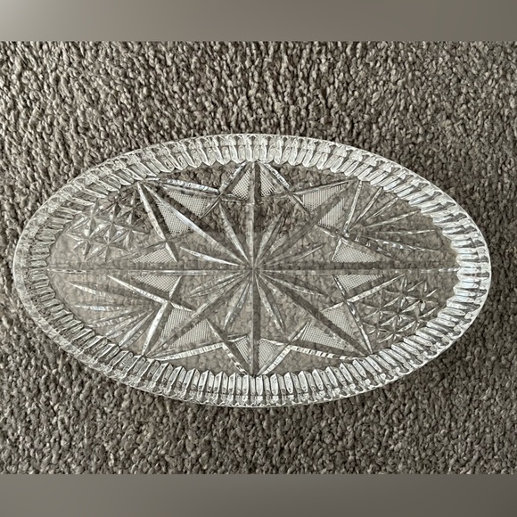 VINTAGE CRYSTAL CREAM & SUGAR SET WITH TRAY! - Picture 13 of 16